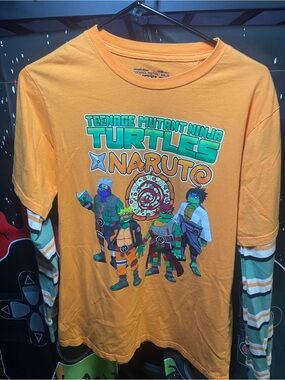 Teenage Mutant Ninja Turtles x Naruto Orange Long Sleeve Tee